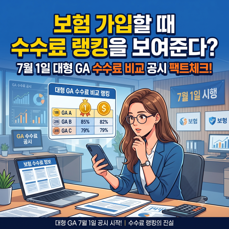 "보험 가입할 때 수수료 랭킹을 보여준다?" 7월 1일 대형 GA 수수료 비교 공시 팩트체크