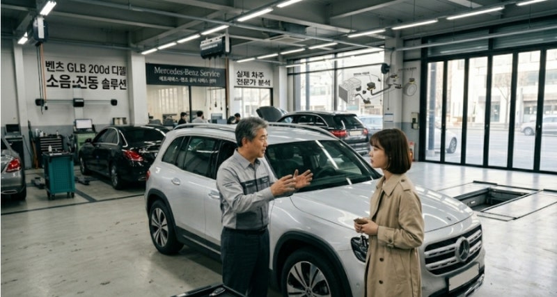 벤츠 GLB 200d 디젤 소음이나 진동 올라오는 거 심한가요?