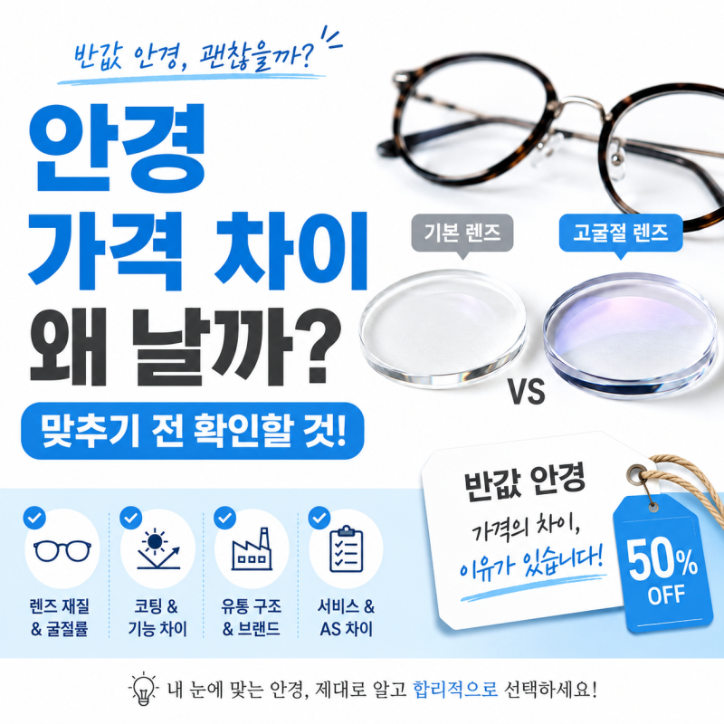안경 가격, 왜 이렇게 차이 날까? 안경렌즈 가격 구성요소부터 확인하세요