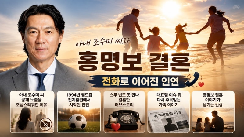 [스포츠 인물] 홍명보 결혼, 아내 조수미 씨와 전화로 이어진 인연
