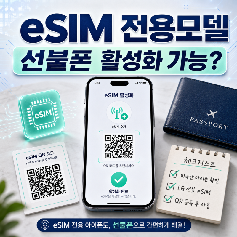 eSIM 전용모델 아이폰 종류와 선불폰으로 활성화 시키는 법(개통 방법)