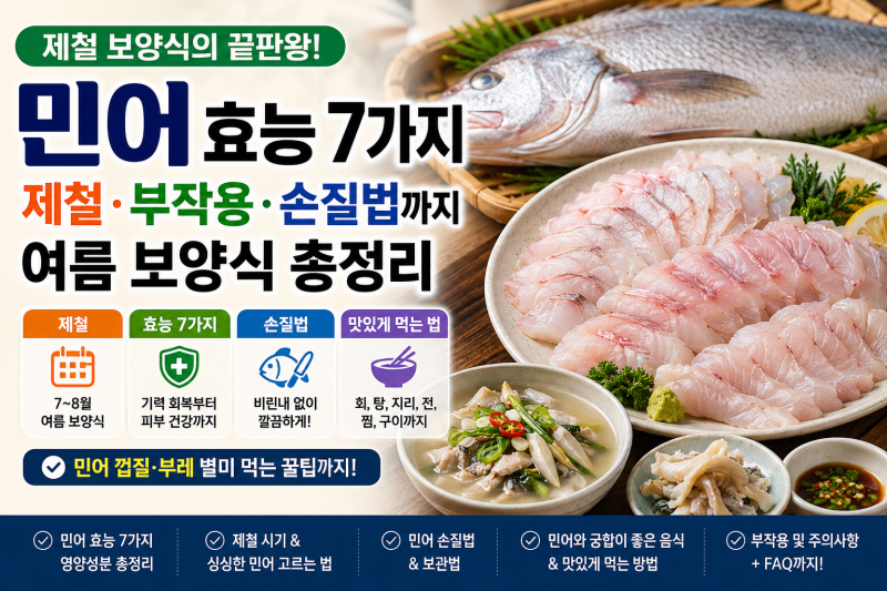 민어 효능 7가지, 제철·부작용·손질법까지 여름 보양식 총정리