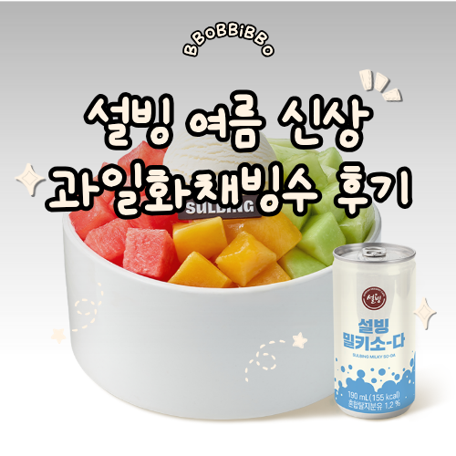 설빙 여름 신메뉴, 밀키소다 넣어먹는 과일화채빙수 후기
