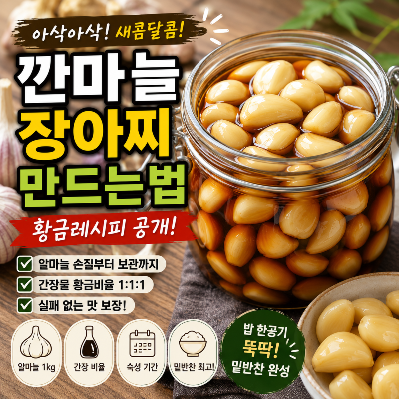 깐마늘 장아찌 만드는법, 알마늘 장아찌 담그는법 황금레시피