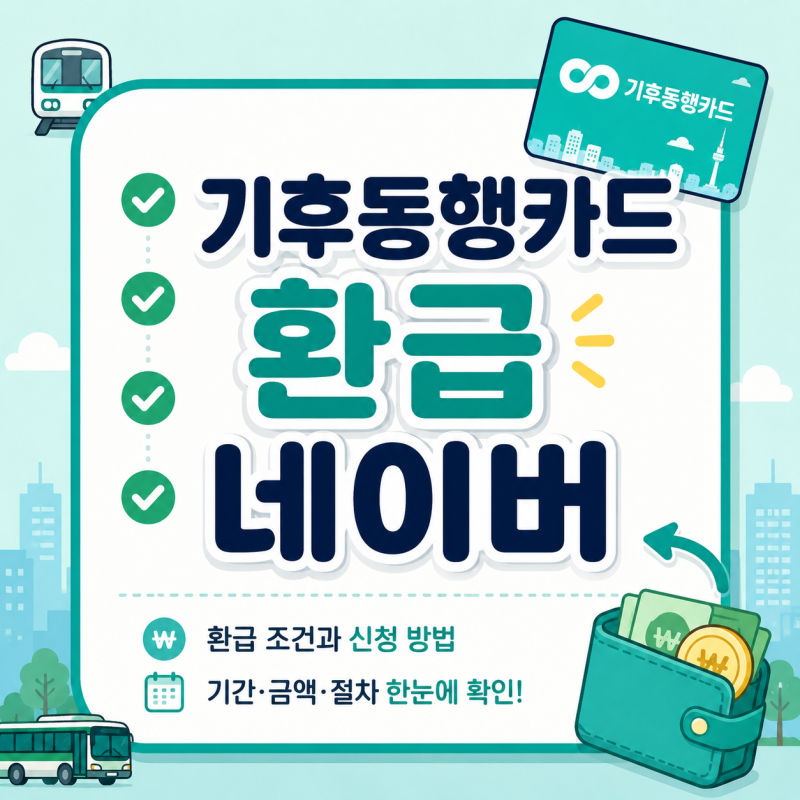 기후동행카드 환급 신청방법, 3만원 페이백 대상과 일정