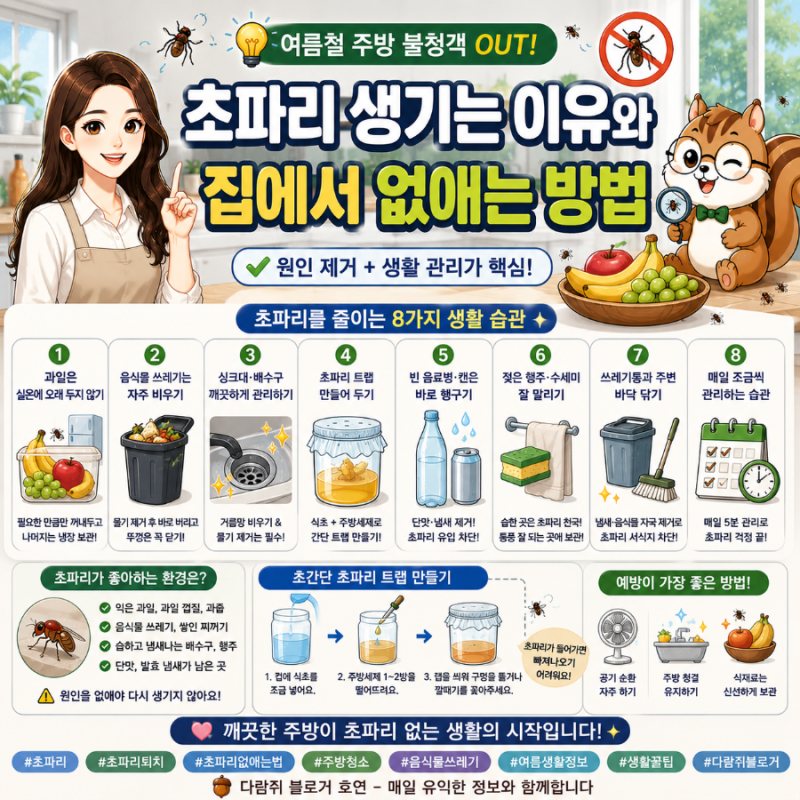 [꿀팁] 초파리 생기는 이유와 집에서 없애는 방법
