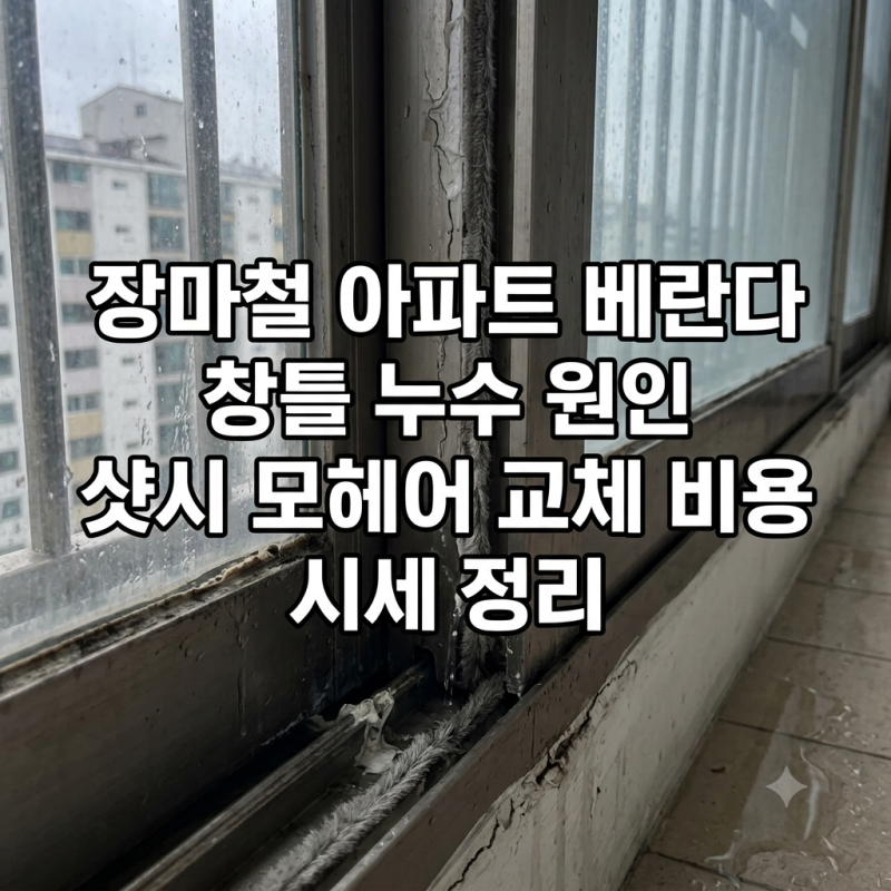 장마철 아파트 베란다 창틀 누수 원인 샷시 모헤어 교체 비용 시세 정리