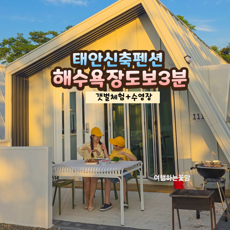 태안 신축 수영장 펜션 신두리해수욕장 모래안 숙소 3번째 방문!