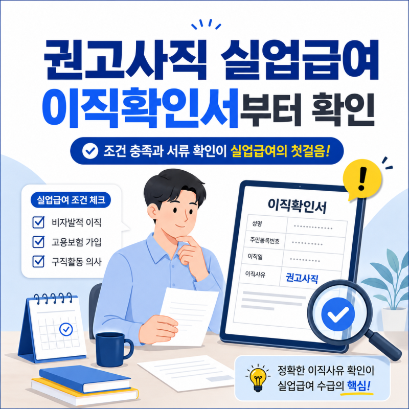 권고사직 실업급여 조건｜이직확인서 확인하는 법