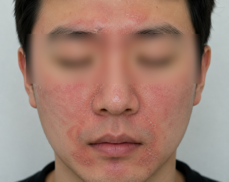 얼굴 안면 지루성 피부염 초기증상, 얼굴에 빨간 각질과 코 옆 각질 이유