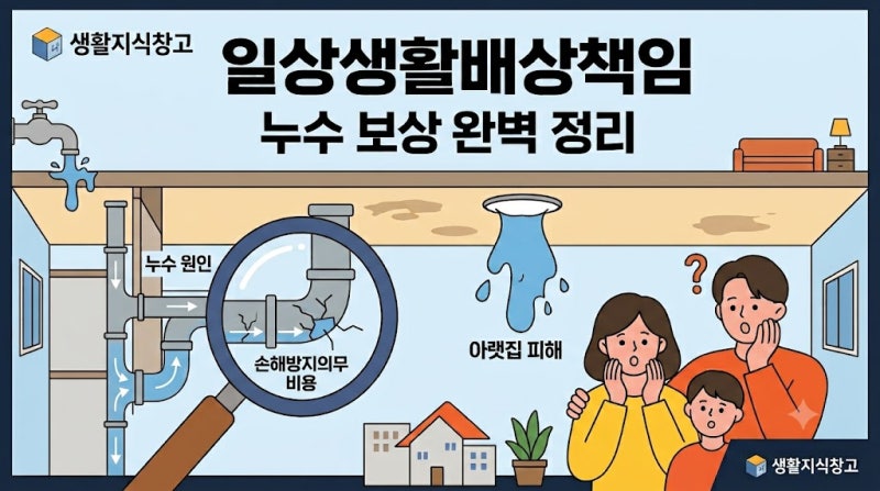 일상생활배상책임 누수 보상 범위와 세입자 청구 방법 자기부담금 정리
