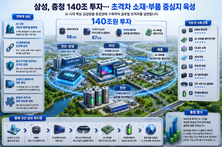이청 삼성D 사장 "삼성, <b>충청 140조 투자</b>-초격차 소재·부품... 