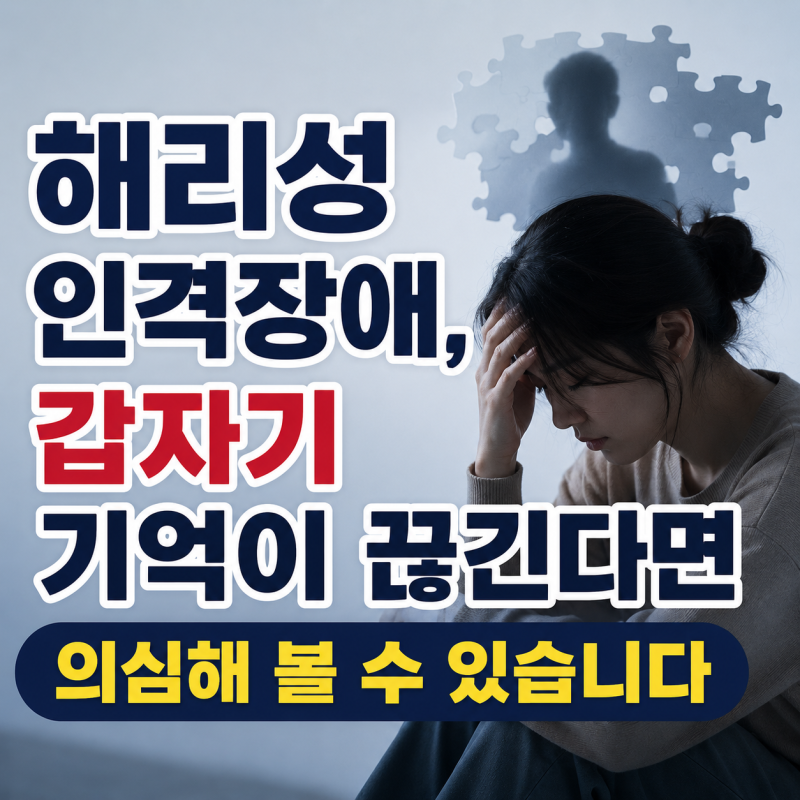해리성인격장애, 갑자기 기억이 끊긴다면 의심해 볼 수 있습니다