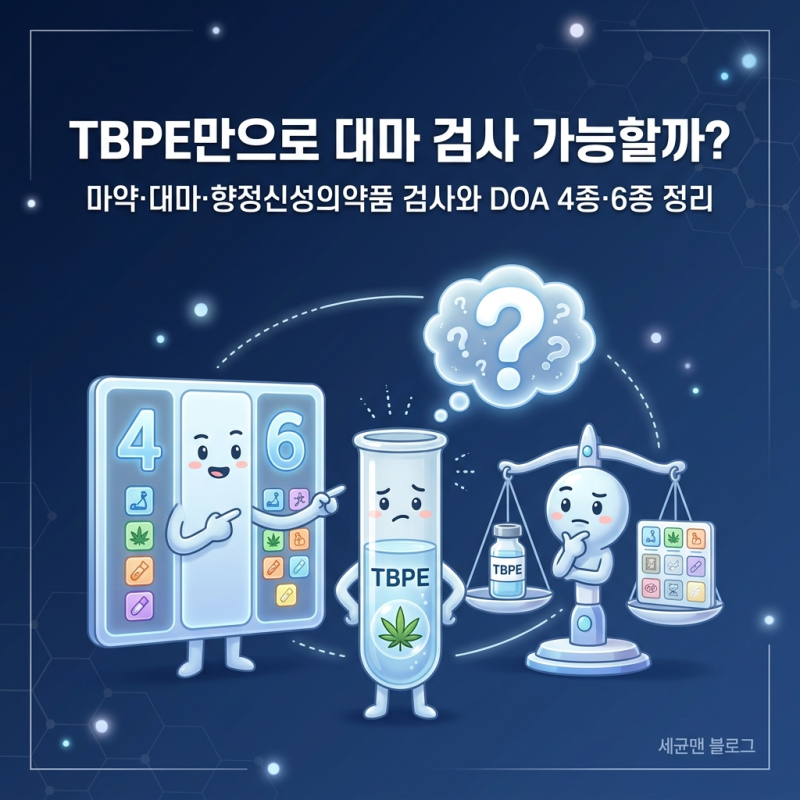 TBPE만으로 대마 검사 가능할까? 마약·대마·향정신성의약품 검사와 DOA 4종·6종 정리