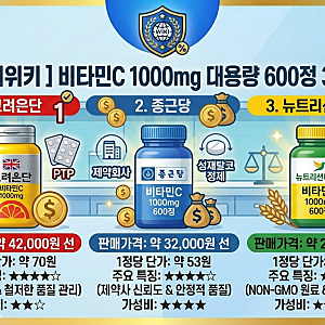 [내돈내산] 비타민C 1000mg 대용량 600정 3사 솔직 비교! 고려은단 vs 종근당 vs 뉴트리션메이트 ....