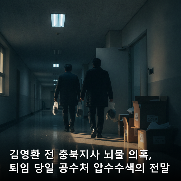 김영환 전 충북지사 뇌물 의혹, 퇴임 당일 <b>공수처 압수수색</b>의 전말