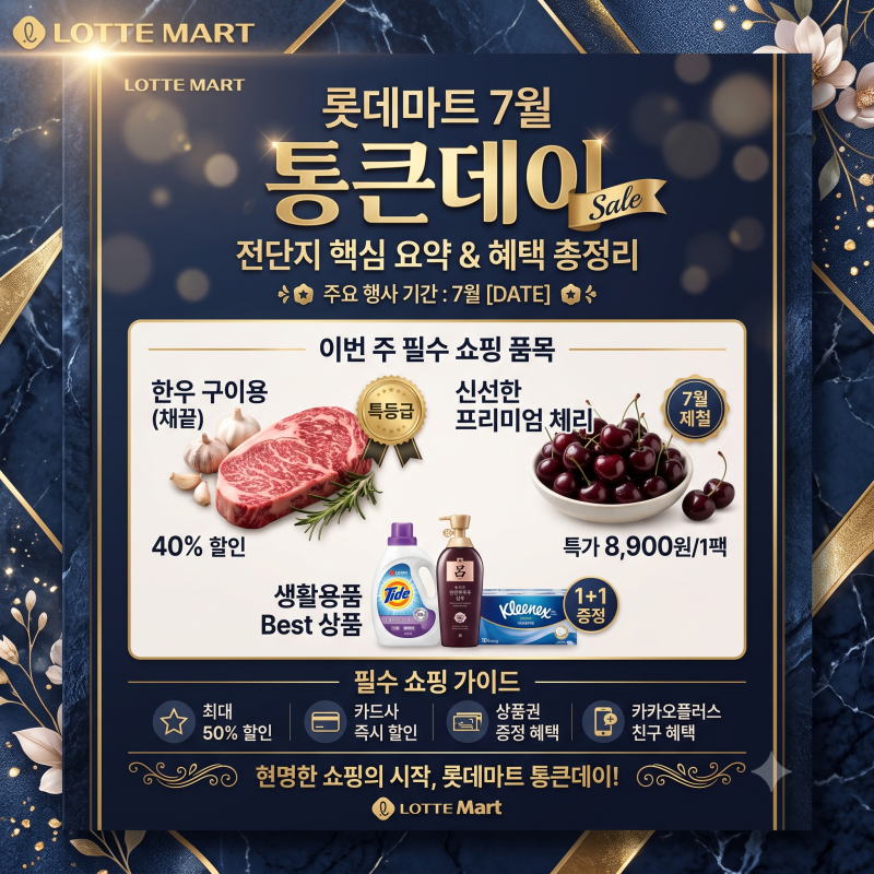 롯데마트 7월 통큰데이 전단지 보는 법: 이번 주 필수 쇼핑 품목과 혜택 총정리