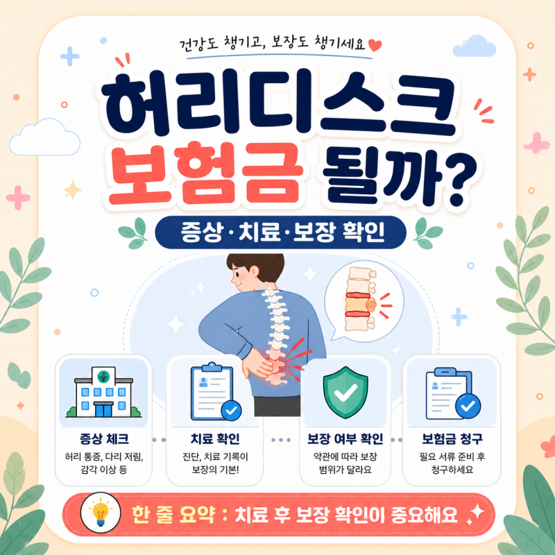 허리디스크 보험금 될까