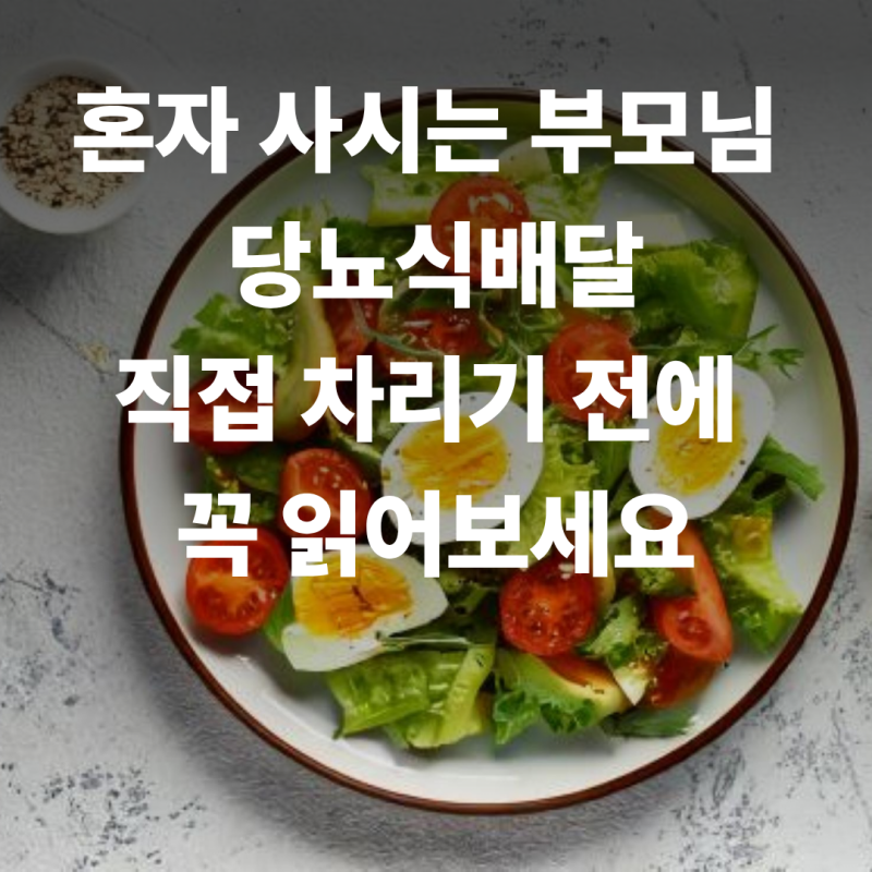 혼자 사시는 부모님 당뇨식배달, 직접 차리기 전에 꼭 읽어보세요