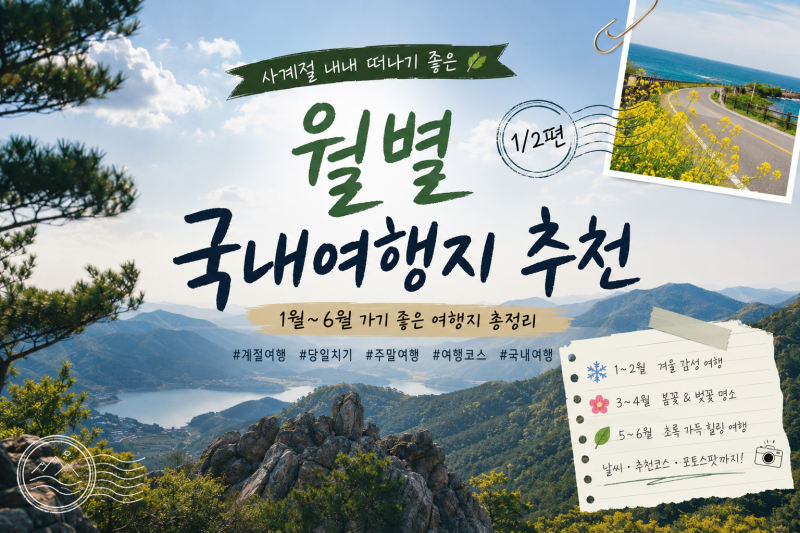 월별 국내여행지 추천 1월부터 6월까지 가기 좋은 여행지 축제 총정리 완벽가이드!
