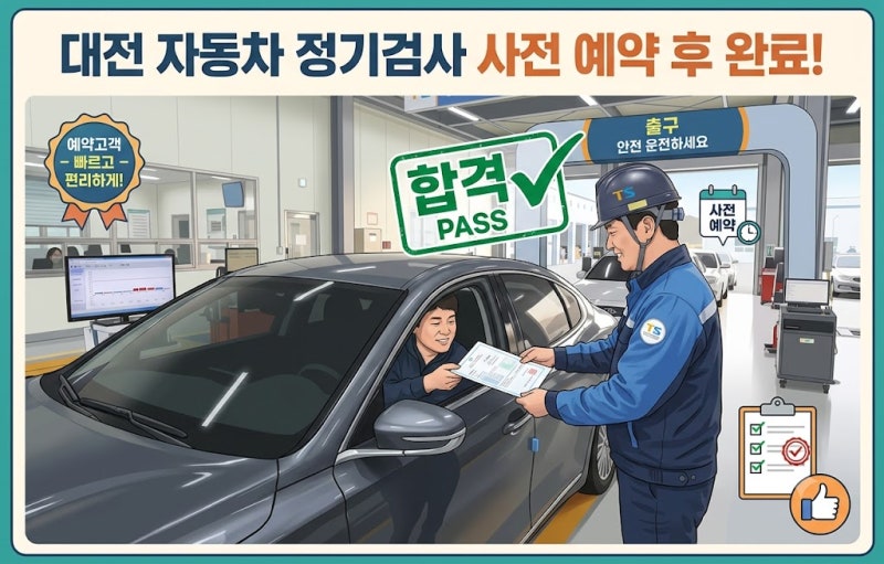 [대전] 자동차 정기검사소 위치/가격/당일검사/예약방법