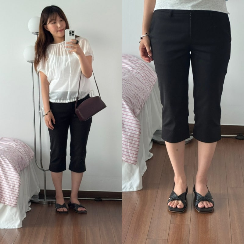라룸 LAROOM 카프리팬츠 후기, 키작녀 카프리팬츠 추천