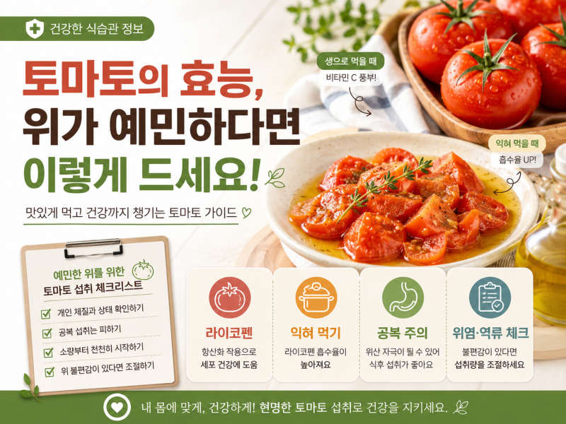 토마토효능 공복에 먹기 전 위가 예민하다면 봐야 할 점