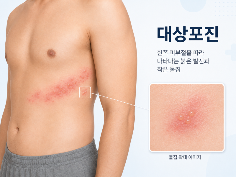 몸 한쪽이 따갑고 물집이 생겼다면? 대상포진 초기증상부터 치료까지