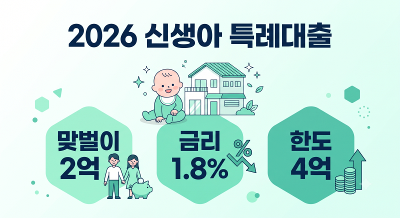 2026 신생아 특례대출 총정리 | 맞벌이 2억·순자산 5.11억 자격 직접 확인, 3억 빌리면 이자 1억 ....