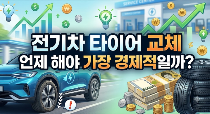 전기차 타이어 교체 언제 해야 가장 경제적일까? 마모 한계선과 수명 총정리
