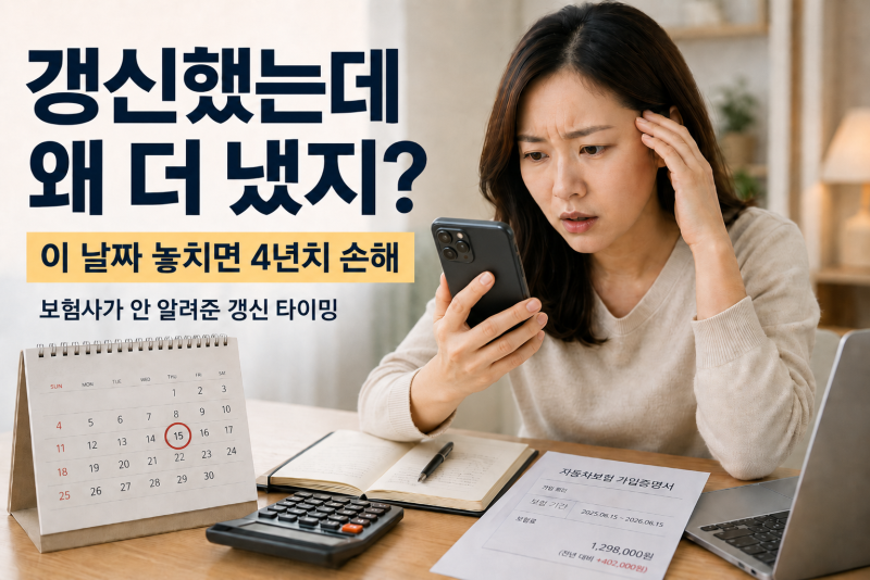 "갱신했는데 왜 더 냈지?" 보험사가 안 알려주는 4년치 인하분 날리는 '이 날짜'