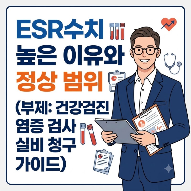 ESR수치 높은 이유 정상 범위와 건강검진 염증 검사 실비 청구 여부
