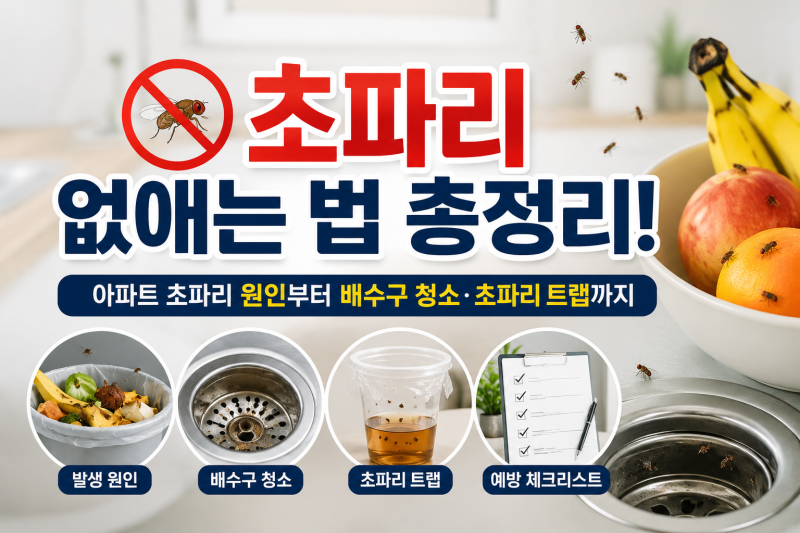 초파리 없애는 법 총정리! 아파트 초파리 원인부터 배수구 청소·초파리 트랩까지