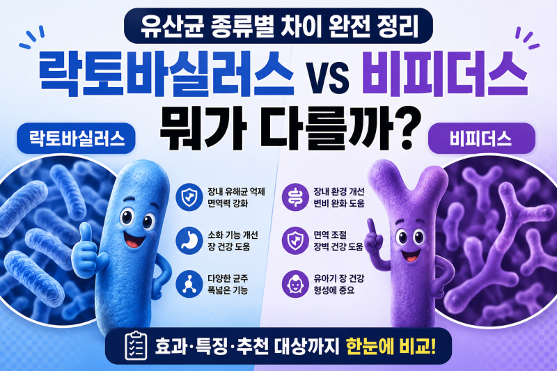 유산균 종류별 차이 완전 정리 | 락토바실러스 vs 비피더스 뭐가 다를까?