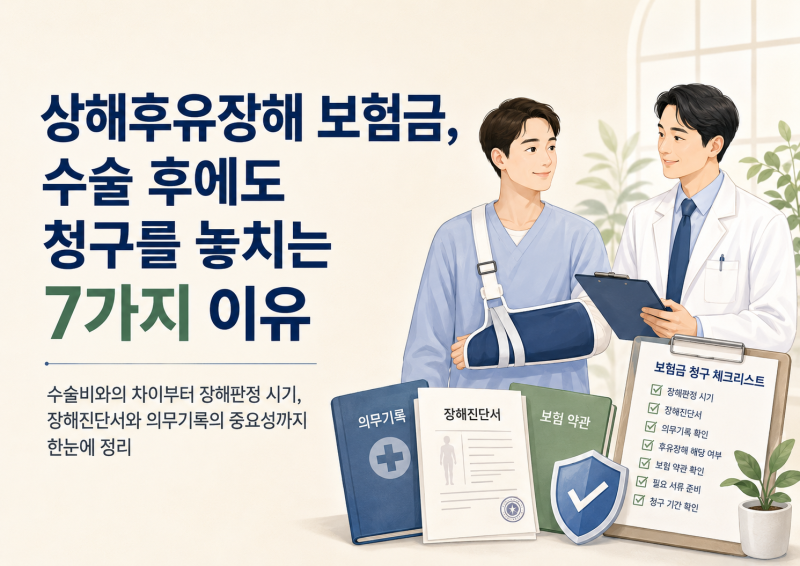 상해후유장해 보험금, 수술 후에도 청구를 놓치는 7가지 이유