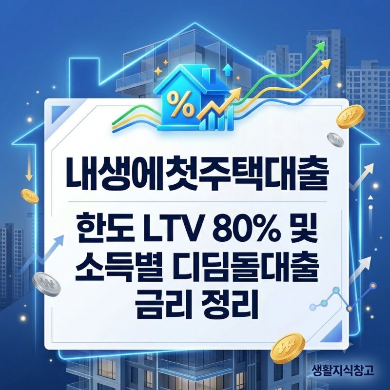 내생에첫주택대출 한도 LTV 80% 적용 소득별 디딤돌대출 금리 정리