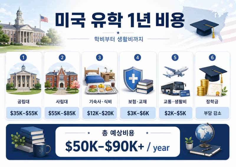 미국 유학 1년 비용, 학비와 생활비까지 총정리