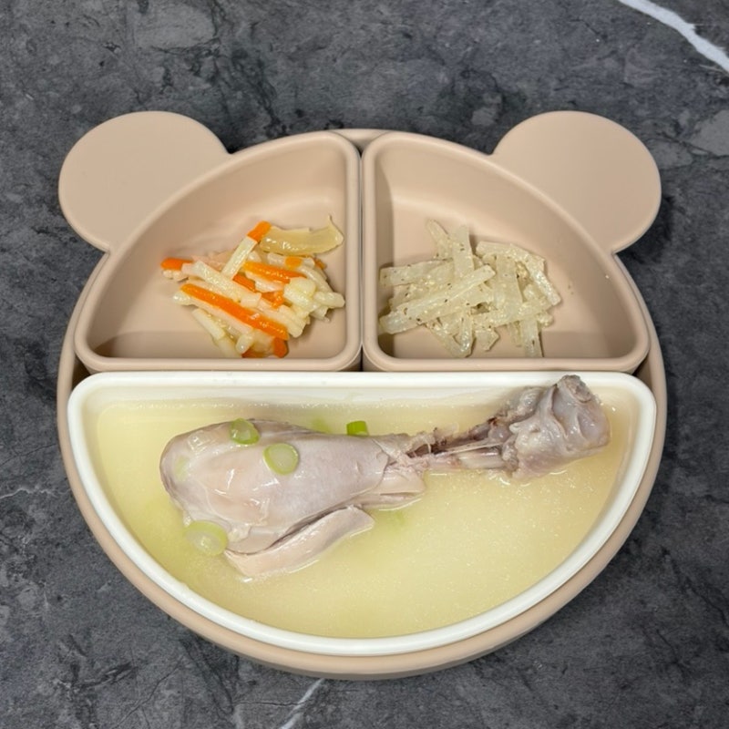 [유아식 식단] 아기 무염 닭곰탕 레시피, 곧 다가올 초복 맞이 아기 보양식!(자기주도식,완료....