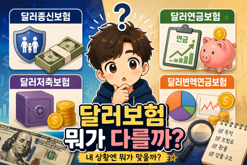 달러보험 종류 총정리｜종신보험·연금보험·저축보험 차이 쉽게 정리