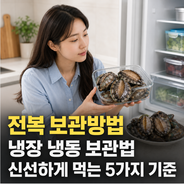 전복 보관방법 냉장 냉동 보관법신선하게 먹는 5가지 기준