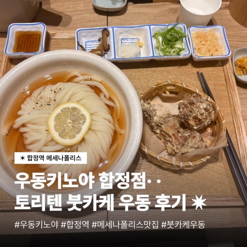 합정역 우동키노야 토리텐 붓카케 우동 후기