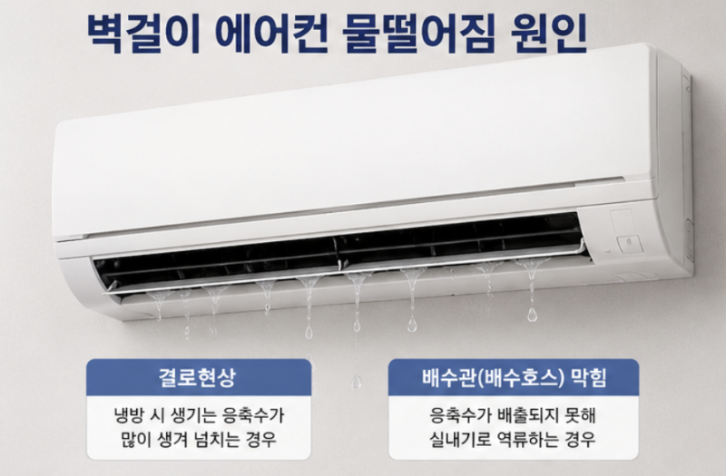 벽걸이 에어컨 물떨어짐 원인, 결로현상부터 셀프 해결방법까지