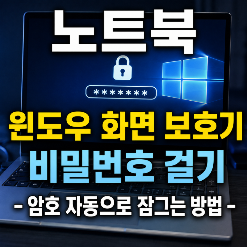 노트북 윈도우 화면 보호기 비밀번호 걸기- 암호 자동으로 잠그는 방법