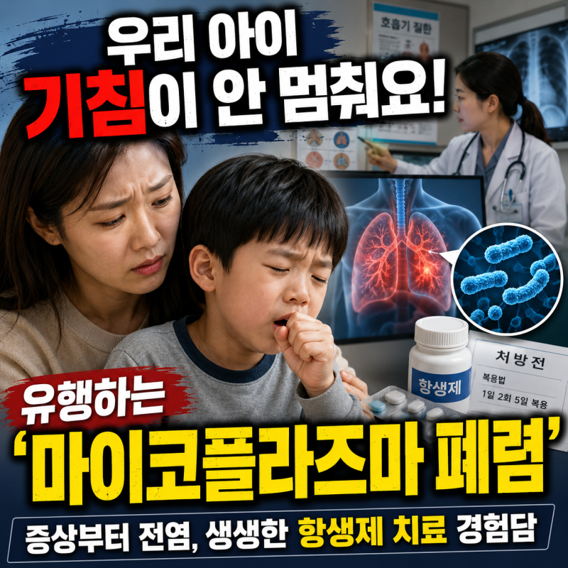 우리 아이 기침이 안 멈춰요! 유행하는 '마이코플라즈마 폐렴' 증상부터 전염, 생생한 항생제....