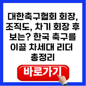 대한축구협회 회장, 조직도, 차기 회장 후보는? 한국 축구를 이끌 차세대 리더 총정리