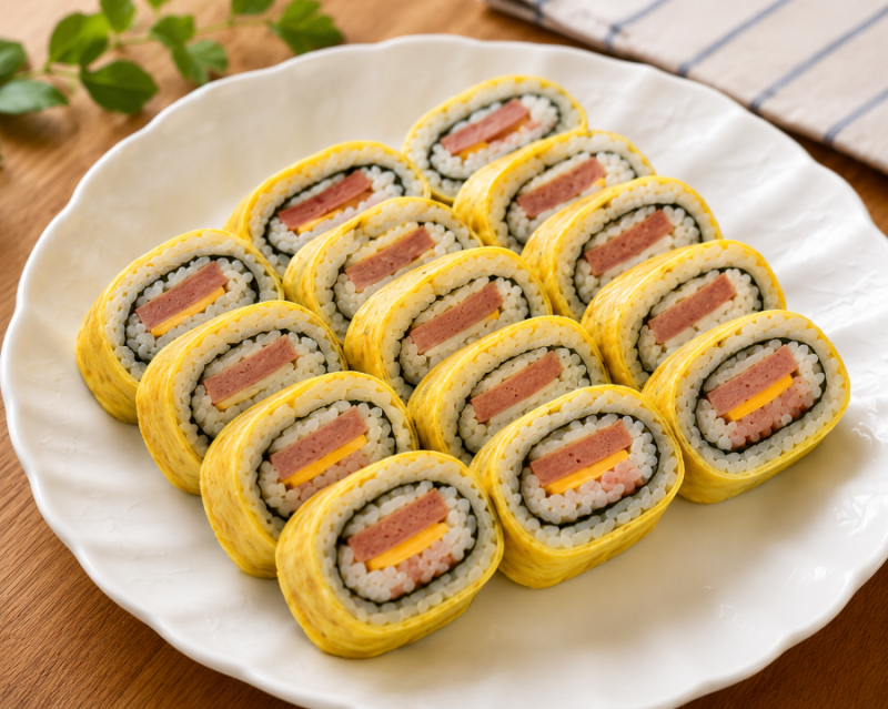 스팸계란 김밥 레시피-무스비 스타일로 더 든든하게! 한 끼 식사와 도시락으로 좋은 계란김....