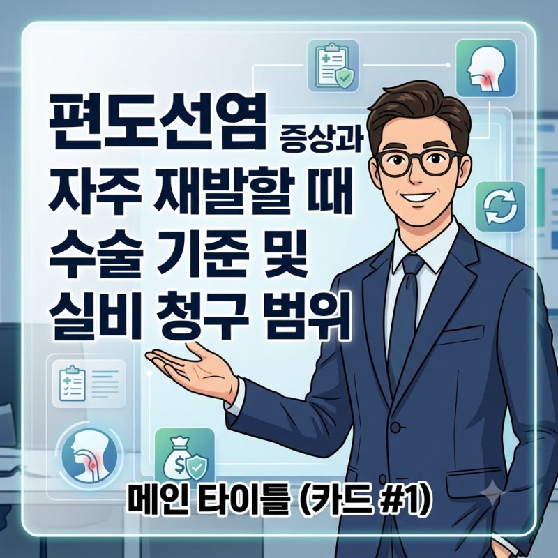 편도선염 증상과 자주 재발할 때 수술 기준 및 실비 청구 범위