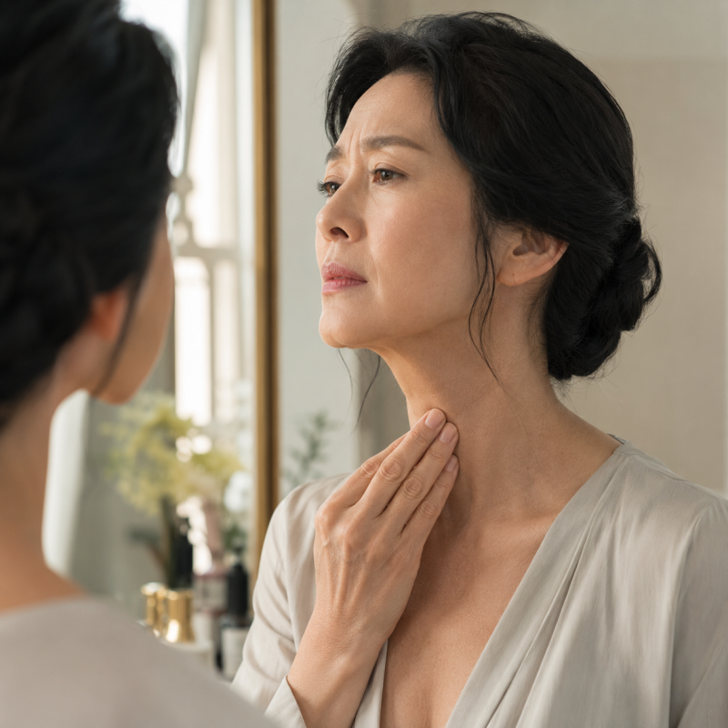 속목 당기고 목소리 낮아졌다면, 갑상선 확인하세요