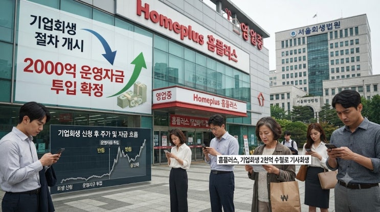 <b>홈플러스</b> 회생절차 폐지 : 2주 안 <b>2000억</b> 확보가 마지막 변수