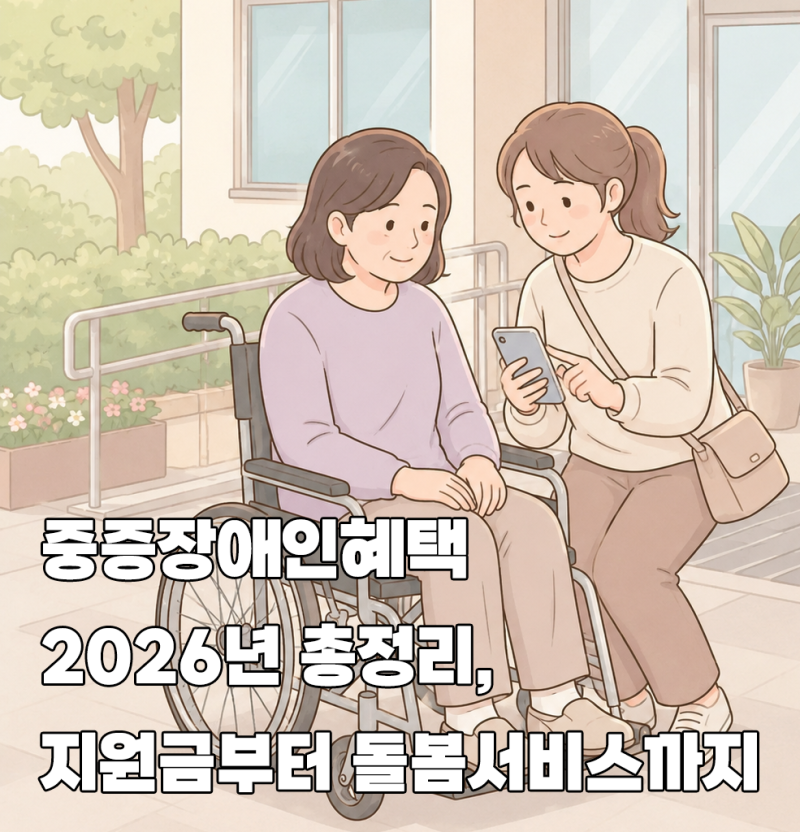 중증장애인혜택 2026년 총정리, 지원금부터 돌봄서비스까지